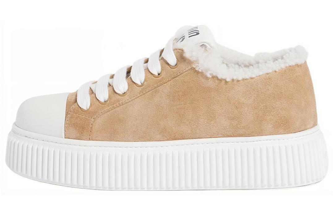 Miu Miu MIU MIU Abrasion Resistant Low Top Skateboard Shoes Women's Light Umber