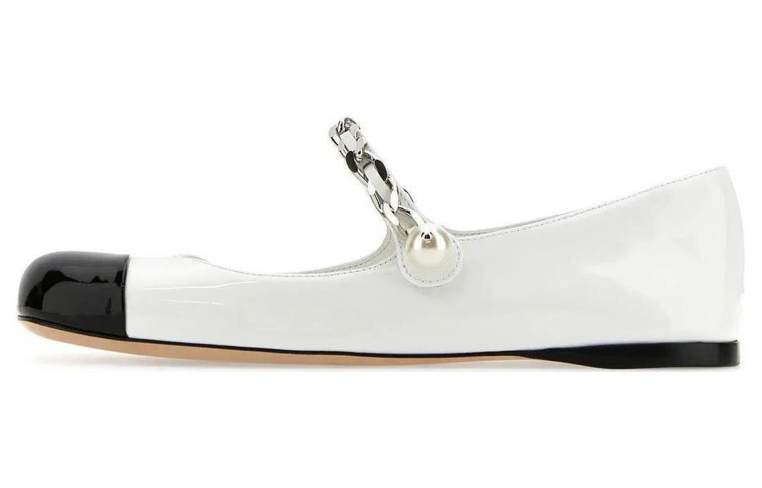 Miu Miu MIU MIU Chunky Heel Mary Jane Shoes Women's Black White