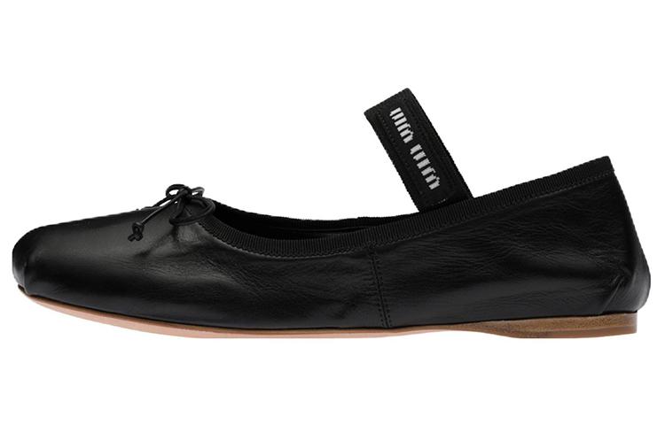 Miu Miu MIU MIU Ballerinas Black Leather Women's