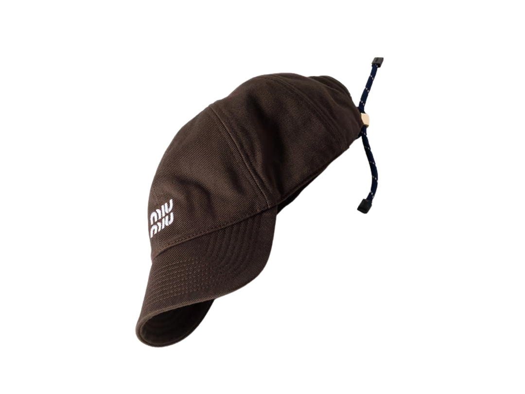 Miu Miu Miu Miu Denim Baseball Cap Dark Brown