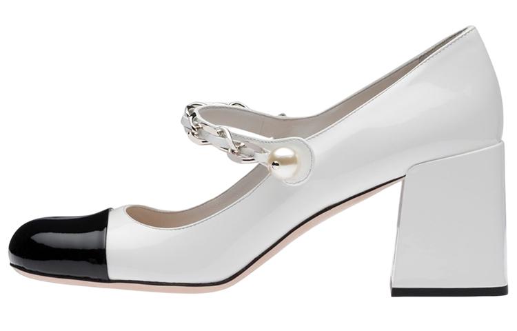Miu Miu MIU MIU Chain Pearl Strap Pumps