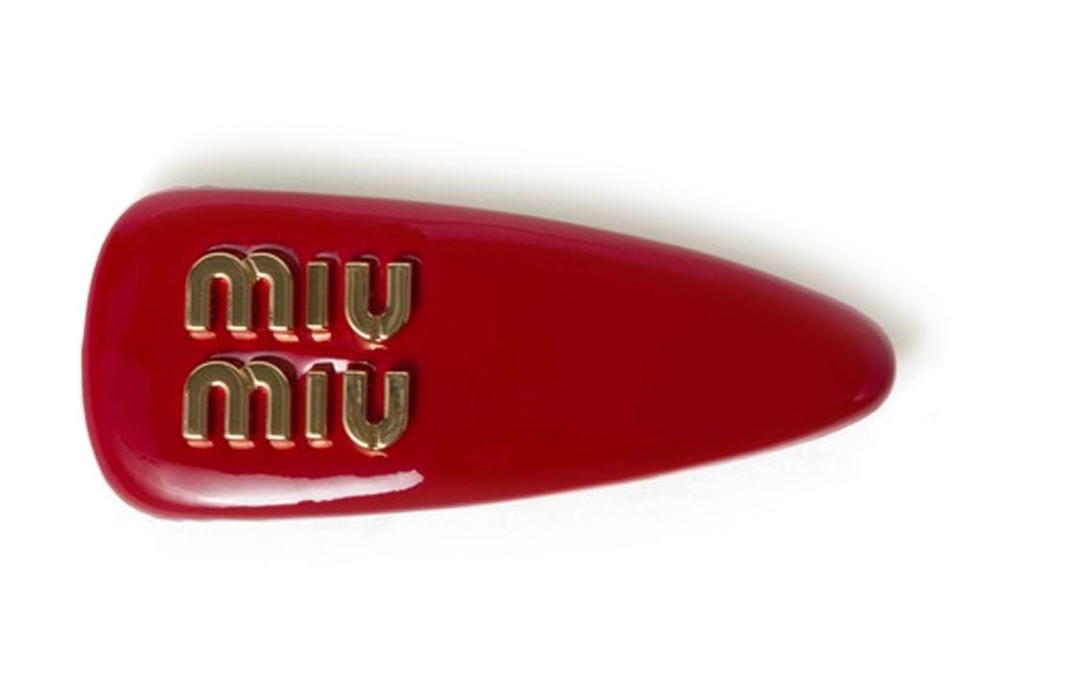 Miu Miu MIU MIU Leather Hair Clips Women's Red