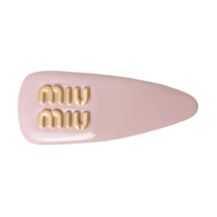 Miu Miu MIU MIU Leather Hair Clips Women's Pink