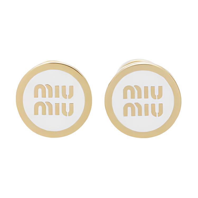 Miu Miu MIU MIU Logo embossed Stud Earrings