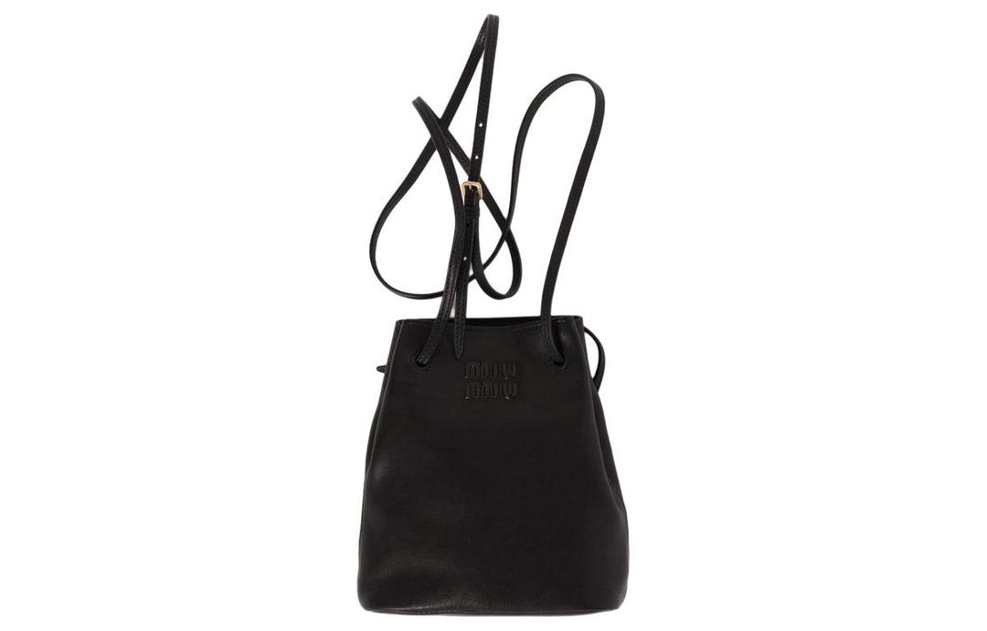 Miu Miu MIU MIU Leather Small Bucket Lucky Bag Shoulder Bag Crossbody Bag Mini Women's Black