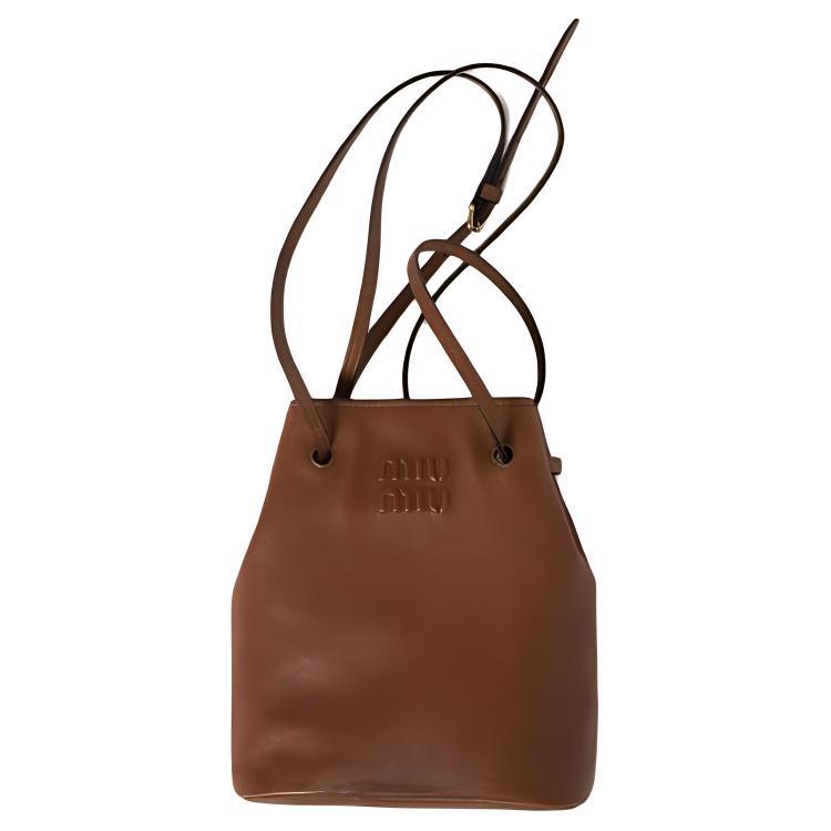 Miu Miu MIU MIU Leather Shoulder Bag Crossbody Bag Mini Unisex Brown