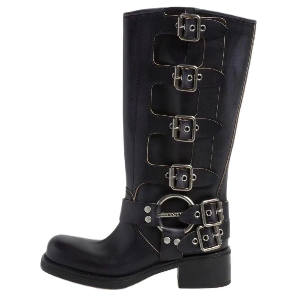 Miu Miu MIU MIU Buckle detail Leather Boots