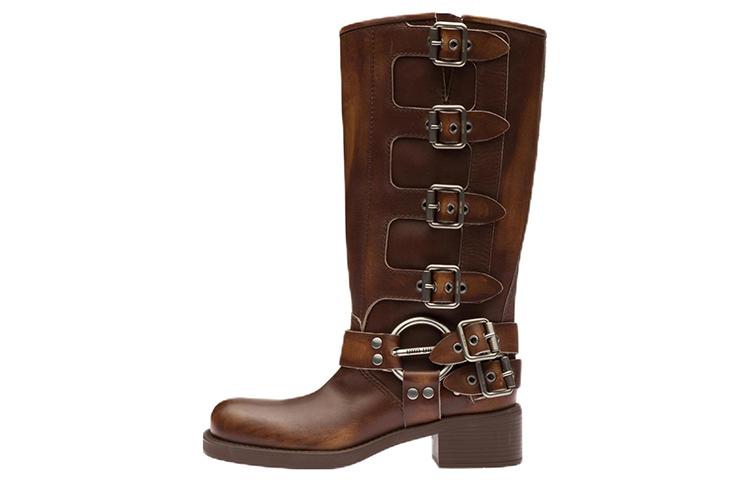 Miu Miu MIU MIU Buckle detail Leather Boots