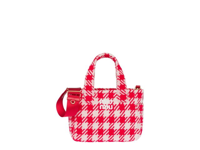 Miu Miu Miu Miu Terry Cloth Handbag Red Ivory - view 1