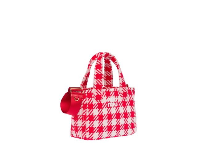 Miu Miu Miu Miu Terry Cloth Handbag Red Ivory - view 2