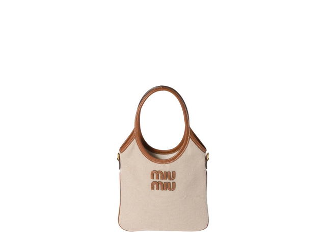 Miu Miu Miu Miu IVY Canvas And Leather Mini Bag Beige Brandy - view 1