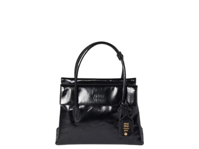 Miu Miu Miu Miu Solitaire Shiny Leather Bag Black - view 1
