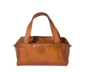 Buy Miu Miu Leather Top Handle Bag Cognac at Sasom – Authentic and Ready to Ship