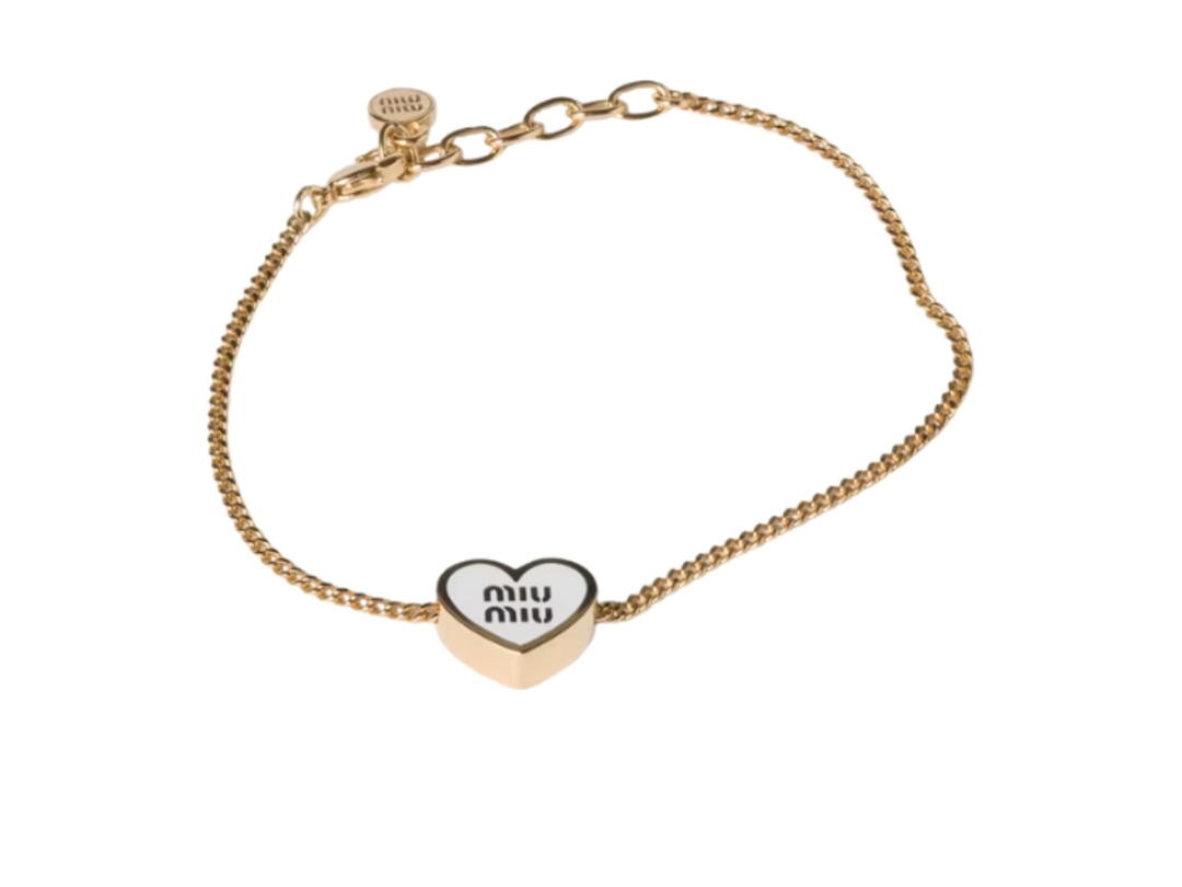Miu Miu Miu Miu Metal Bracelet Gold White