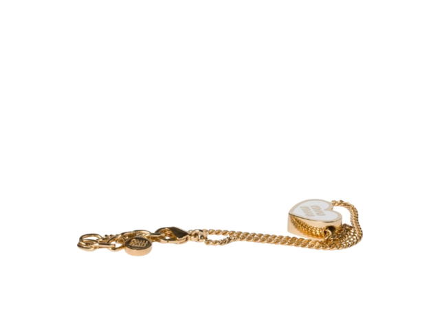 Miu Miu Miu Miu Metal Bracelet Gold White - view 2