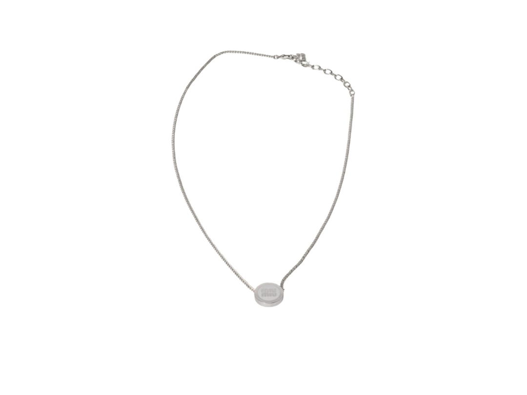 Miu Miu Miu Miu Metal Necklace White