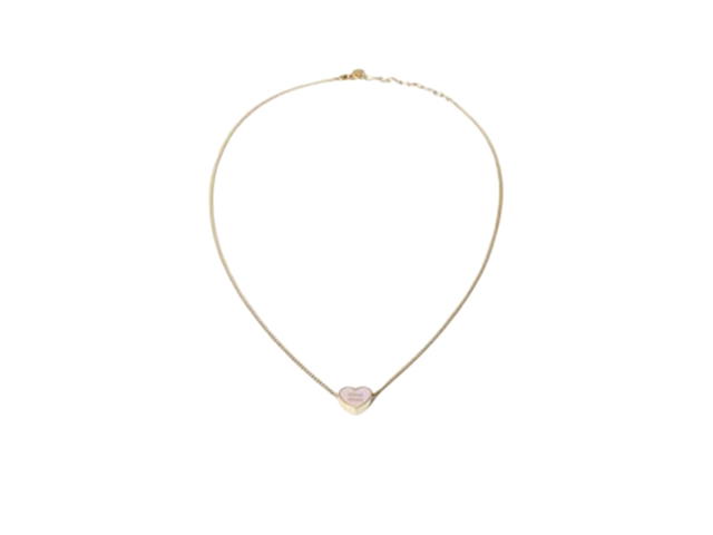 Miu Miu Miu Miu Metal Heart Necklace Gold Pink - view 1