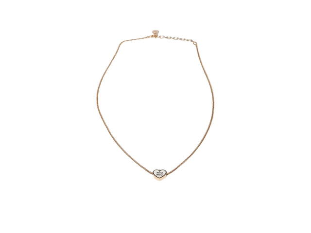 Miu Miu Miu Miu Metal Heart Necklace White Gold - view 1