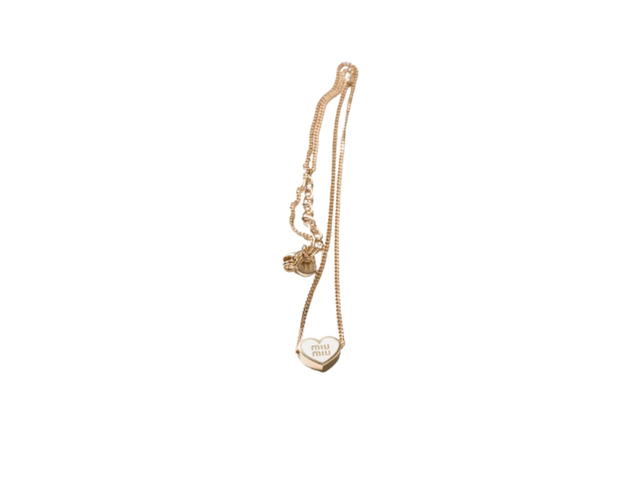 Miu Miu Miu Miu Metal Heart Necklace White Gold - view 2