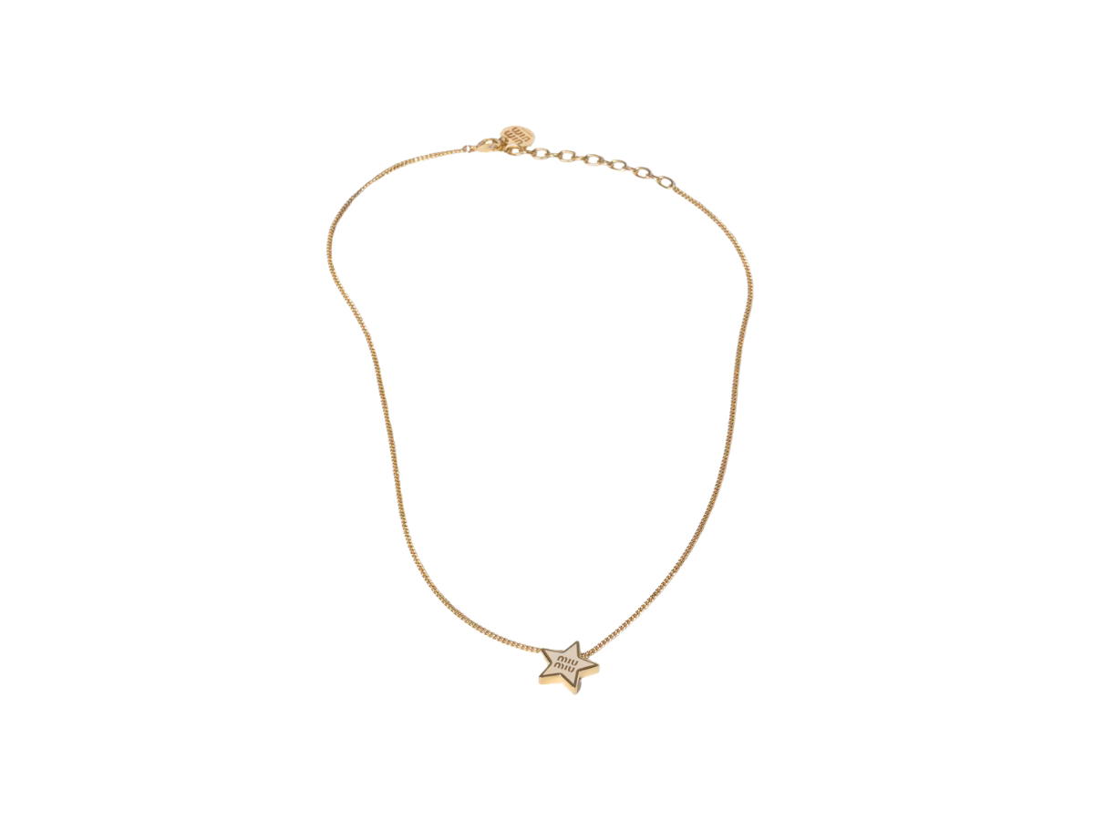 Buy Miu Miu Enameled Metal Necklace Ivory at Sasom – Authentic and Ready to Ship