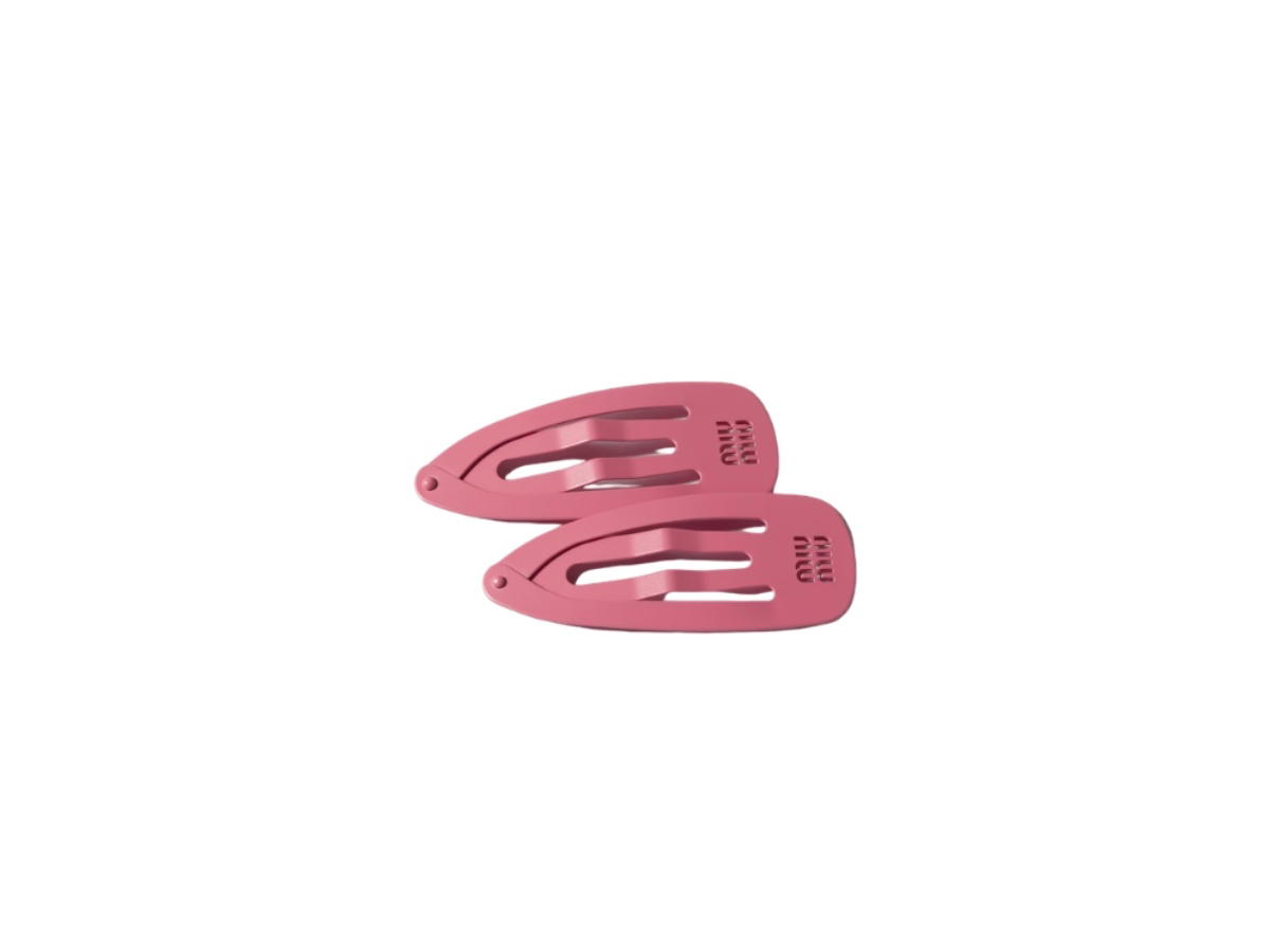 Miu Miu Miu Miu Metal Hair Clips Begonia Pink
