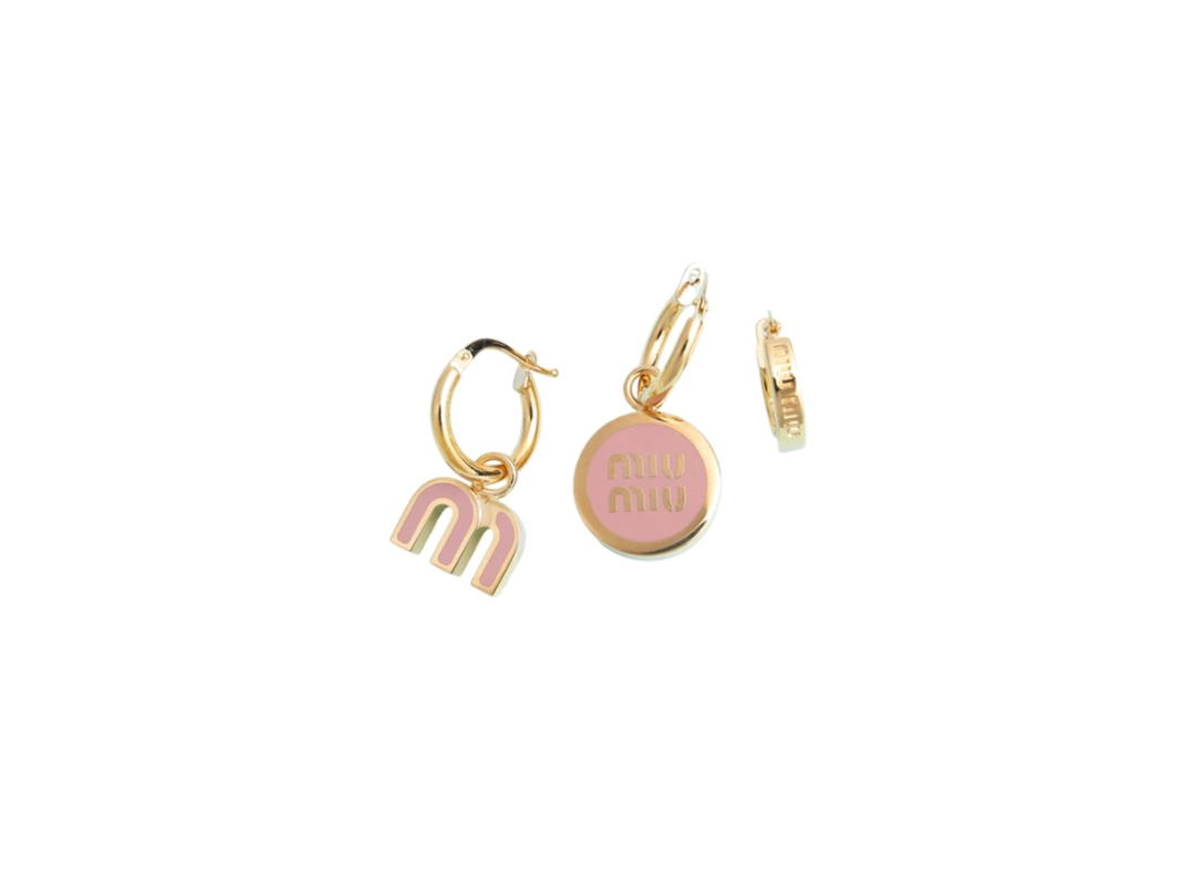 Miu Miu Miu Miu Set Of Enameled Metal Earrings Orchidea