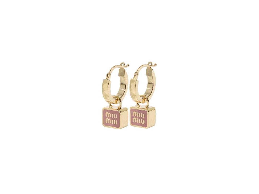 Miu Miu Miu Miu Metal Earrings Orchid Pink