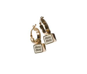 Buy Miu Miu Metal Earrings White Chalk at Sasom – Authentic and Ready to Ship