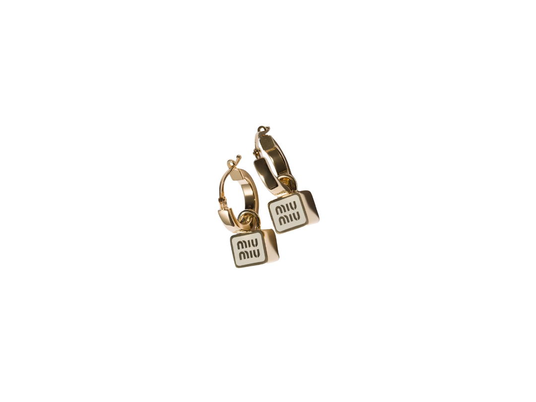 Miu Miu Miu Miu Metal Earrings White Chalk