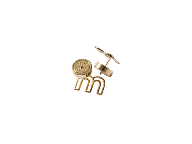 Miu Miu Miu Miu Metal Earrings Gold - view 2