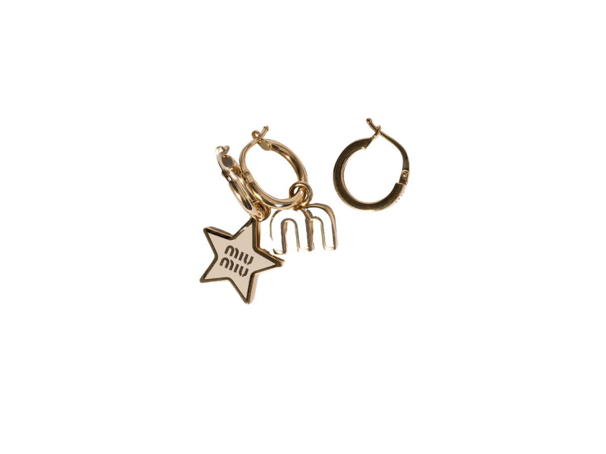 Buy Miu Miu Set of Enameled Metal Earrings Ivory at Sasom – Authentic and Ready to Ship