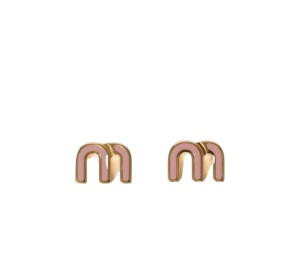 Buy Miu Miu Enameled Metal Earrings Orchid Pink at Sasom – Authentic and Ready to Ship