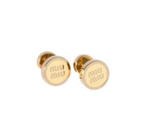 Buy Miu Miu Enameled Metal Earrings Vanilla at Sasom – Authentic and Ready to Ship