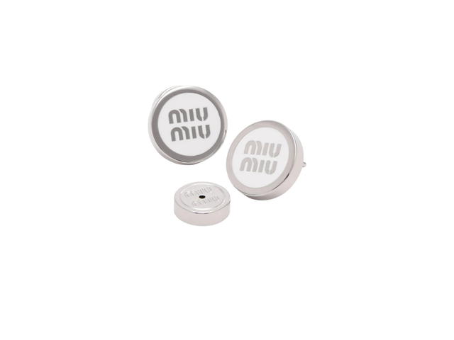 Miu Miu Miu Miu Enameled Metal Earrings Silver - view 2