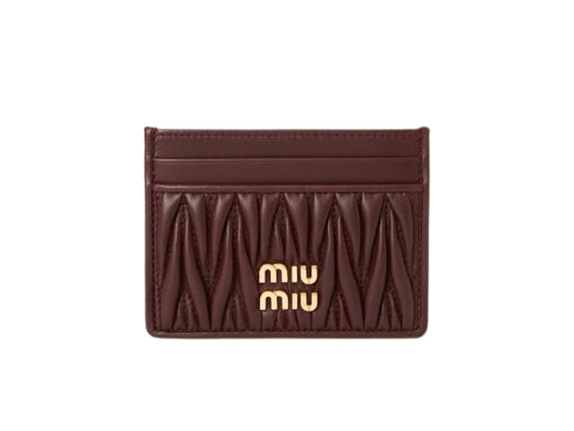 Miu Miu Miu Miu Matelasse Card Holder Brown - view 1