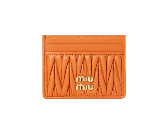 Miu Miu Miu Miu Matelasse Card Holder Orange - view 1