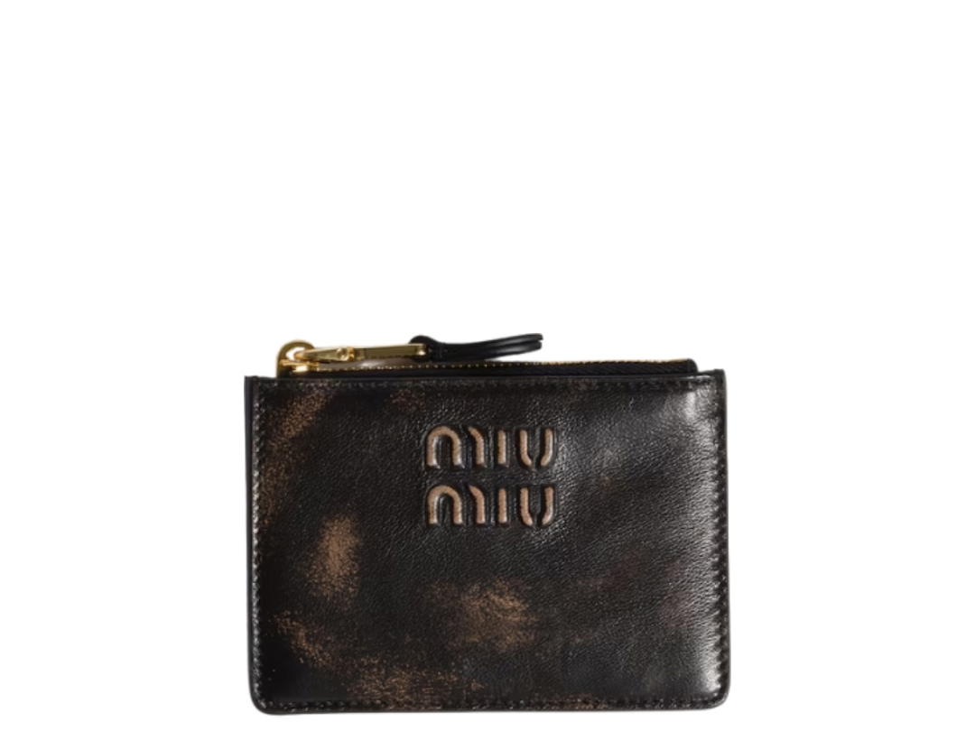Miu Miu Miu Miu Nappa Leather Card Holder Coffee