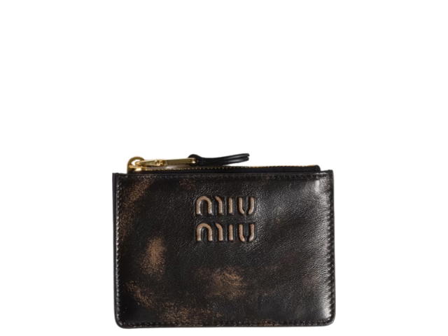 Miu Miu Miu Miu Nappa Leather Card Holder Coffee - view 1