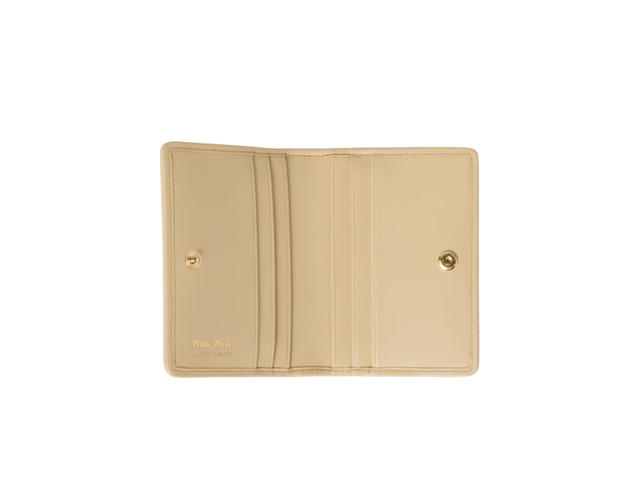 Miu Miu Miu Miu Matelasse Nappa Leather Card Holder Green Soybean - view 2