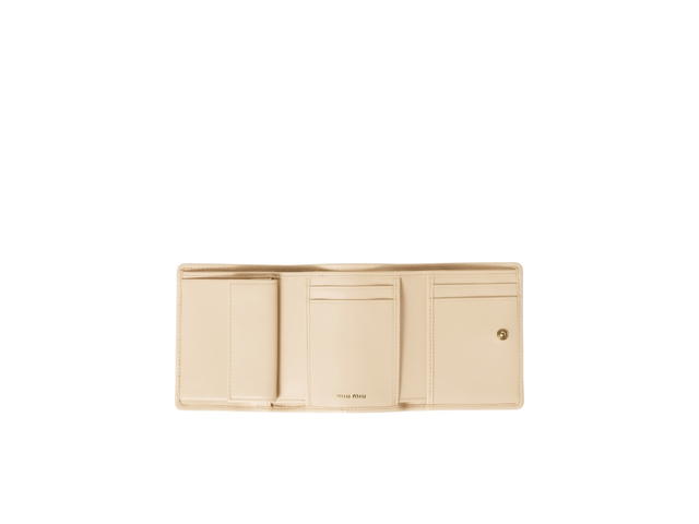 Miu Miu Miu Miu Small Matelassé Nappa Leather Wallet Soy Green - view 2