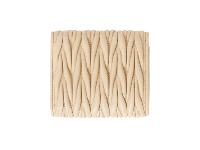 Miu Miu Miu Miu Small Matelassé Nappa Leather Wallet Soy Green - view 3