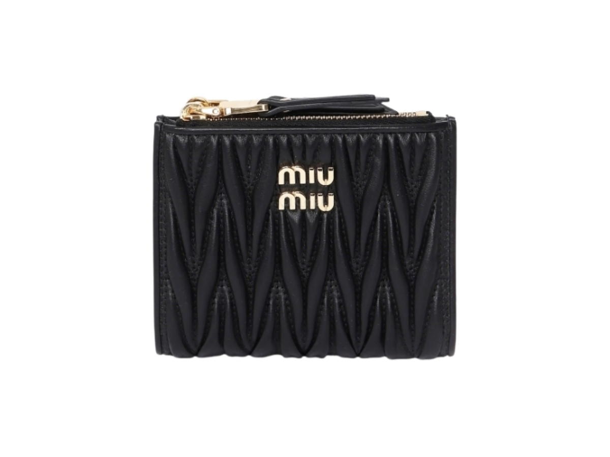 Miu Miu Miu Miu Matelassé Nappa Wallet Black