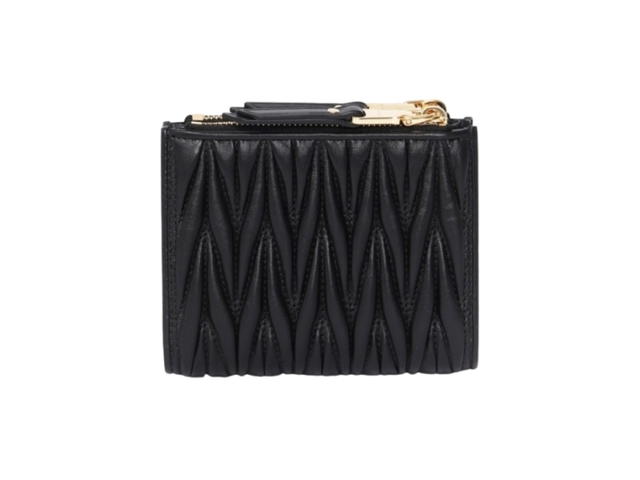 Miu Miu Miu Miu Matelassé Nappa Wallet Black - view 2