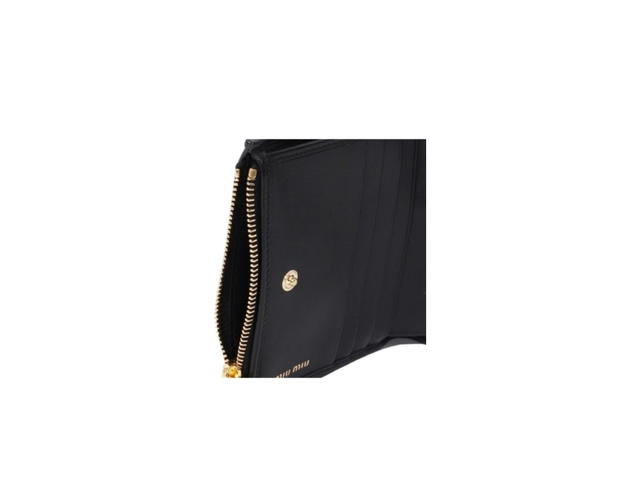 Miu Miu Miu Miu Matelassé Nappa Wallet Black - view 5