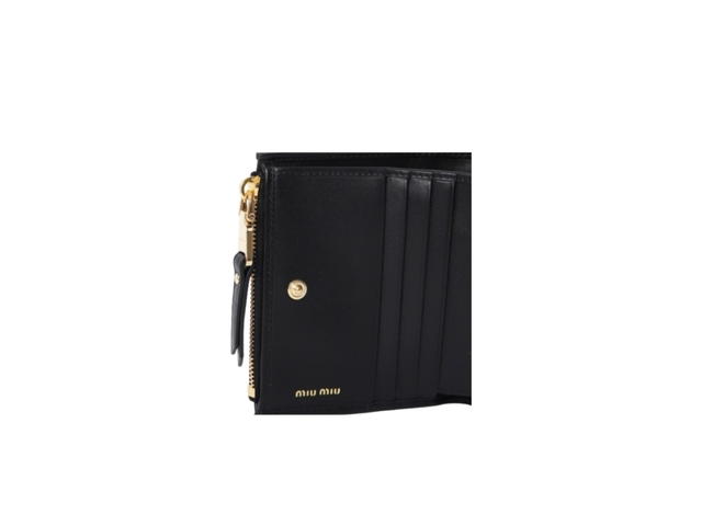 Miu Miu Miu Miu Matelassé Nappa Wallet Black - view 6