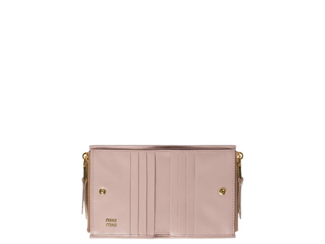Miu Miu Miu Miu Matelassé Nappa Leather Small Wallet Powder Pink - view 2