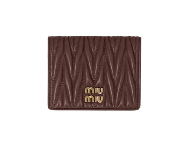 Miu Miu Miu Miu Matelasse Small Nappa Leather Wallet Sugar - view 1