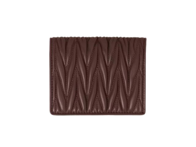 Miu Miu Miu Miu Matelasse Small Nappa Leather Wallet Sugar - view 3