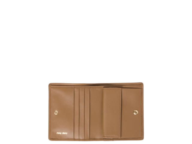 Miu Miu Miu Miu Small Matelassé Nappa Wallet Caramel - view 2