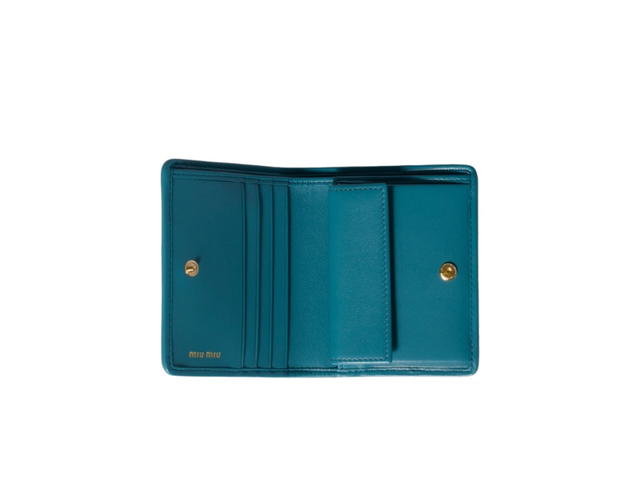 Miu Miu Miu Miu Wallet With Snap Closure Blue - view 2